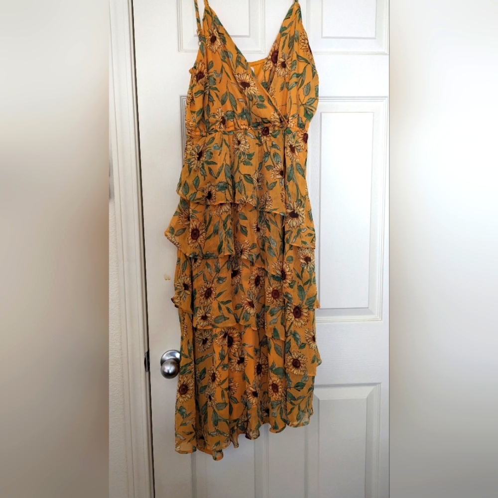 LC Lauren Conrad Sunflower ruffle dress
